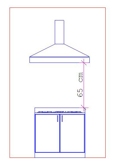 Distanza Cappa dal Piano Cottura disegno cappa 2